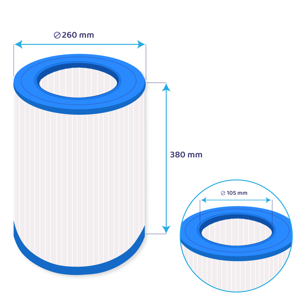 Darlly Pool Filterkartusche | Waterair CFR75, CFT75, C-9475, PJ75
