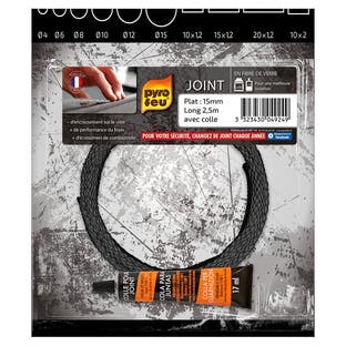 Pyrofeu Ofendichtung Flach 15x1,2mm + Kleber