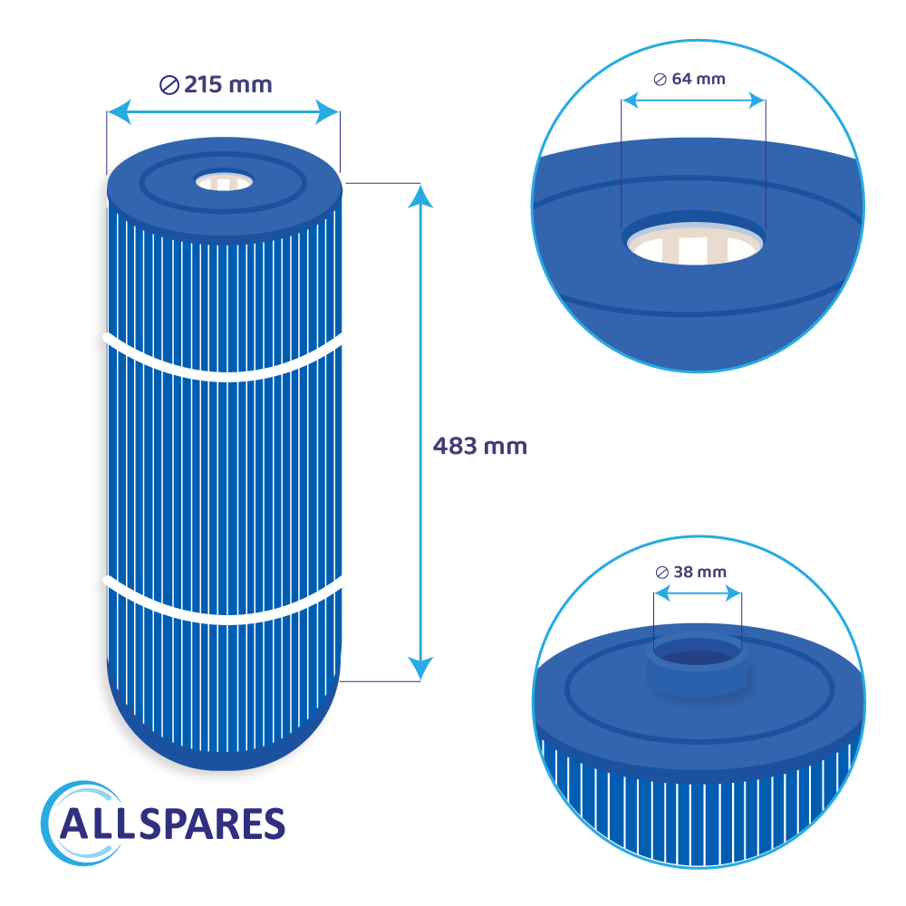 Whirlpool Filterkartusche geeignet für Sundance 6540-488 / SC708-S / C-8326AM (antibakteriel)