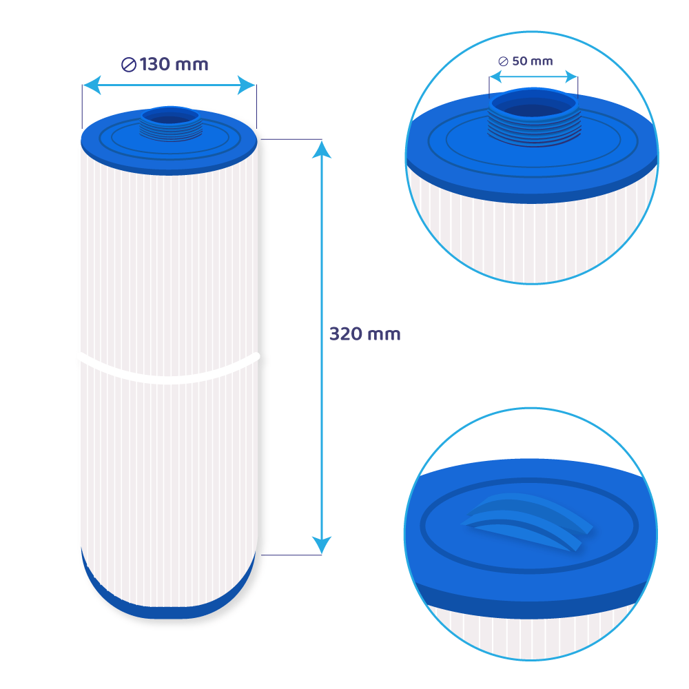 Darlly Whirlpool Filterkartusche SC703, 50351, 5CH-352