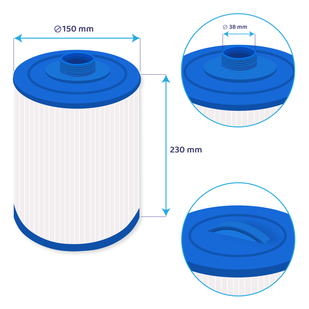 Darlly Whirlpool Filterkartusche SC709, 60471, 6CH-47