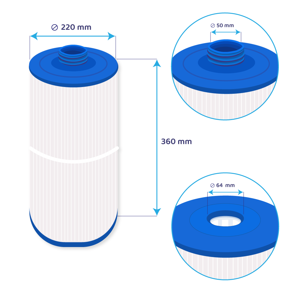 Darlly Whirlpool Filterkartusche SC722, 80801