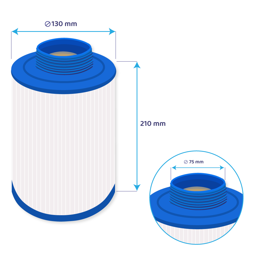 Darlly Whirlpool Filterkartusche SC745, 50201, PLAS35