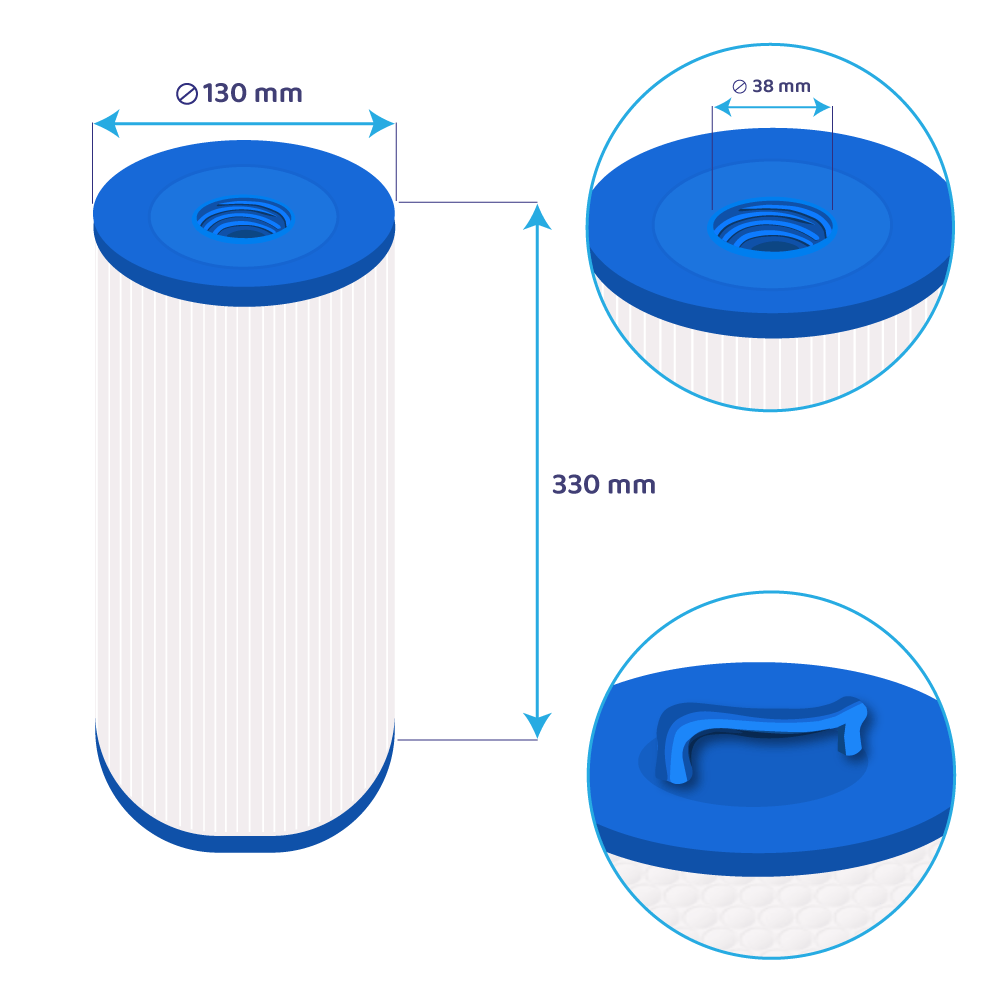 Darlly Whirlpool Filterkartusche SC757, 40508, 4CH-949