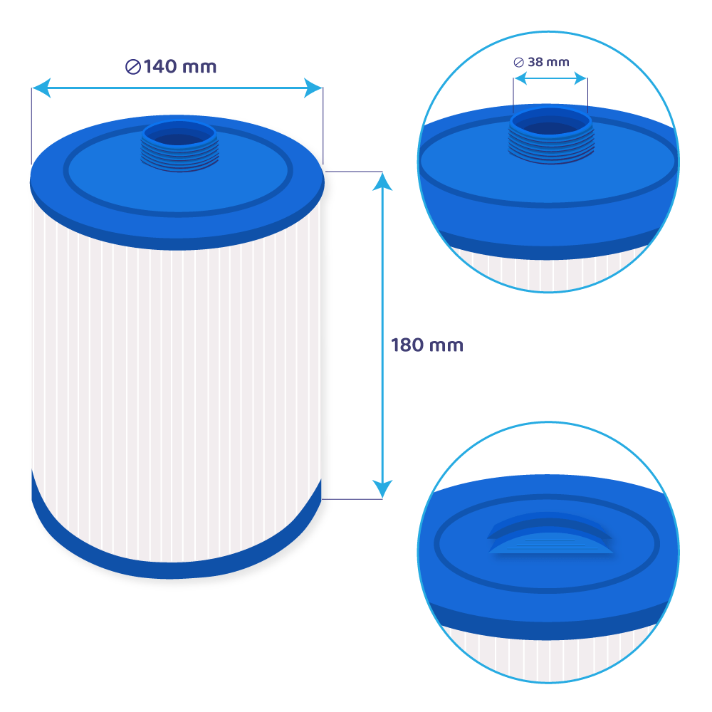 Darlly Whirlpool Filterkartusche SC809, 50653, PWL25P4