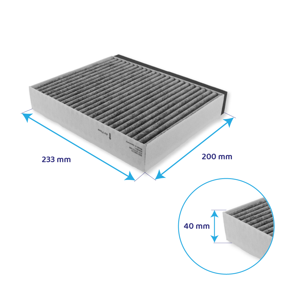 Junker CleanAir Aktivkohlefilter 17006595 für eine Schachtbreite der Dunstabzugshaube von 260 mm