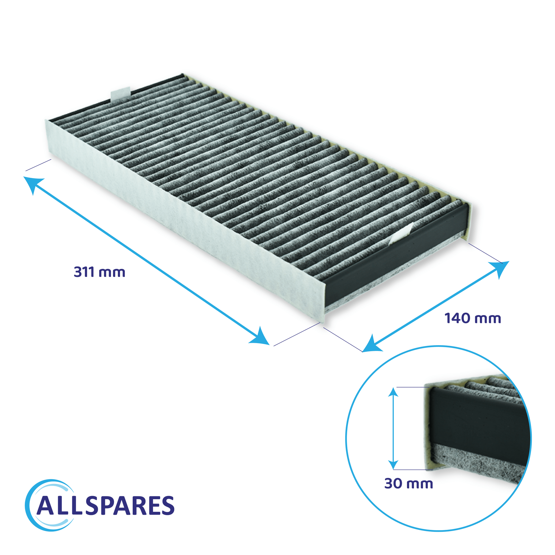 Aktivkohlefilter geeignet für Miele DKF 35-P Active AirClean | KMDA 7272-1, 7473-1, 7x76-1 und DAC xxxx
