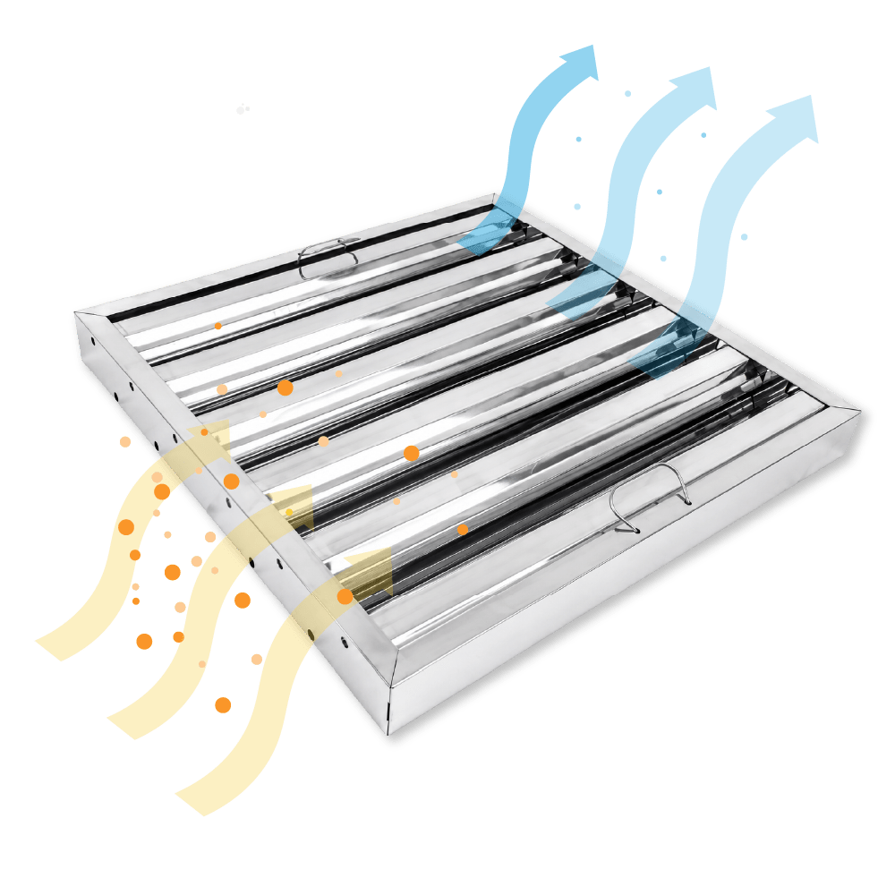 Flammschutzfilter | 499x499x48mm | Typ B | Edelstahl | Gastro Abzugshaube