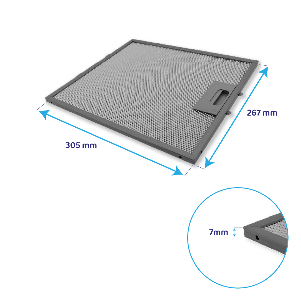 Blaupunkt Metall-Fettfilter 305x267mm GRI0009219A / AFG60-90A