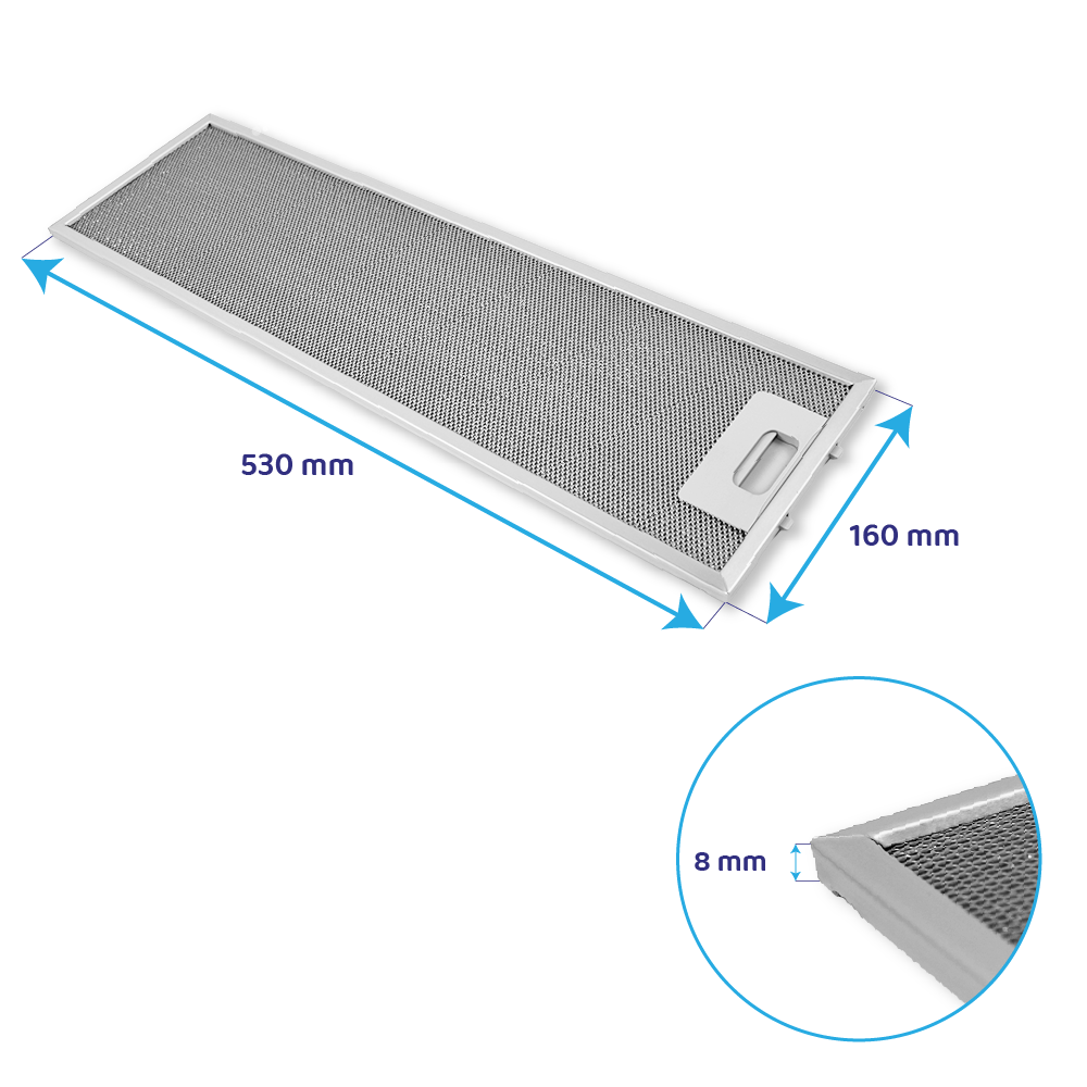 Bauknecht Metall-Fettfilter 533x158mm 481248088057