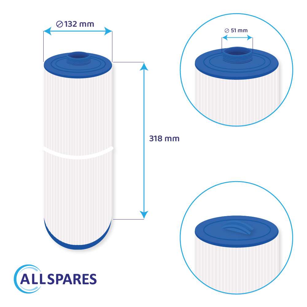 Spa Wasserfilter geeignet für Marquis 20041 / 20091 / PPM50-SC / 5CH-502 