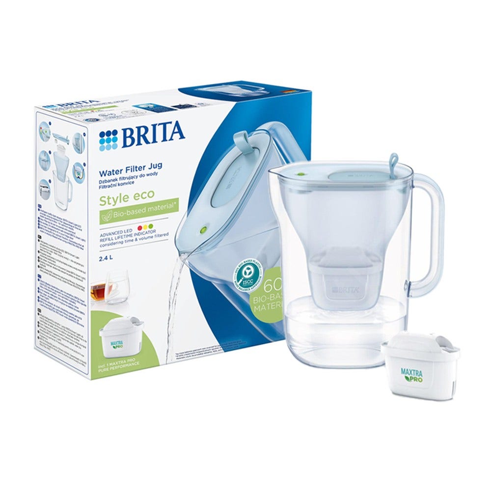BRITA Style Eco Wasserfilterkanne 2.4L Puderblau + MAXTRA PRO Wasserfilter 1055740