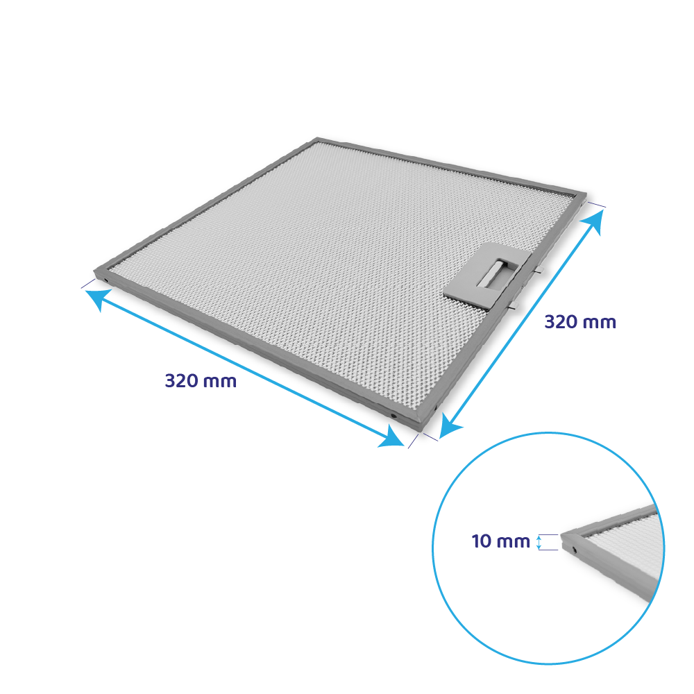 Whirlpool Metall-Fettfilter 320x320x10mm 481248058144